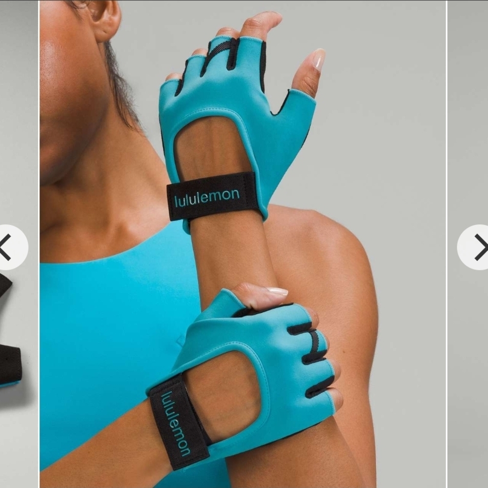 Lululemon Teal Fingerless Workout Gloves